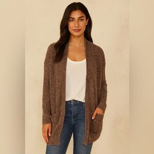 Express Chenille Oversized Brown Cardigan Sweater XS